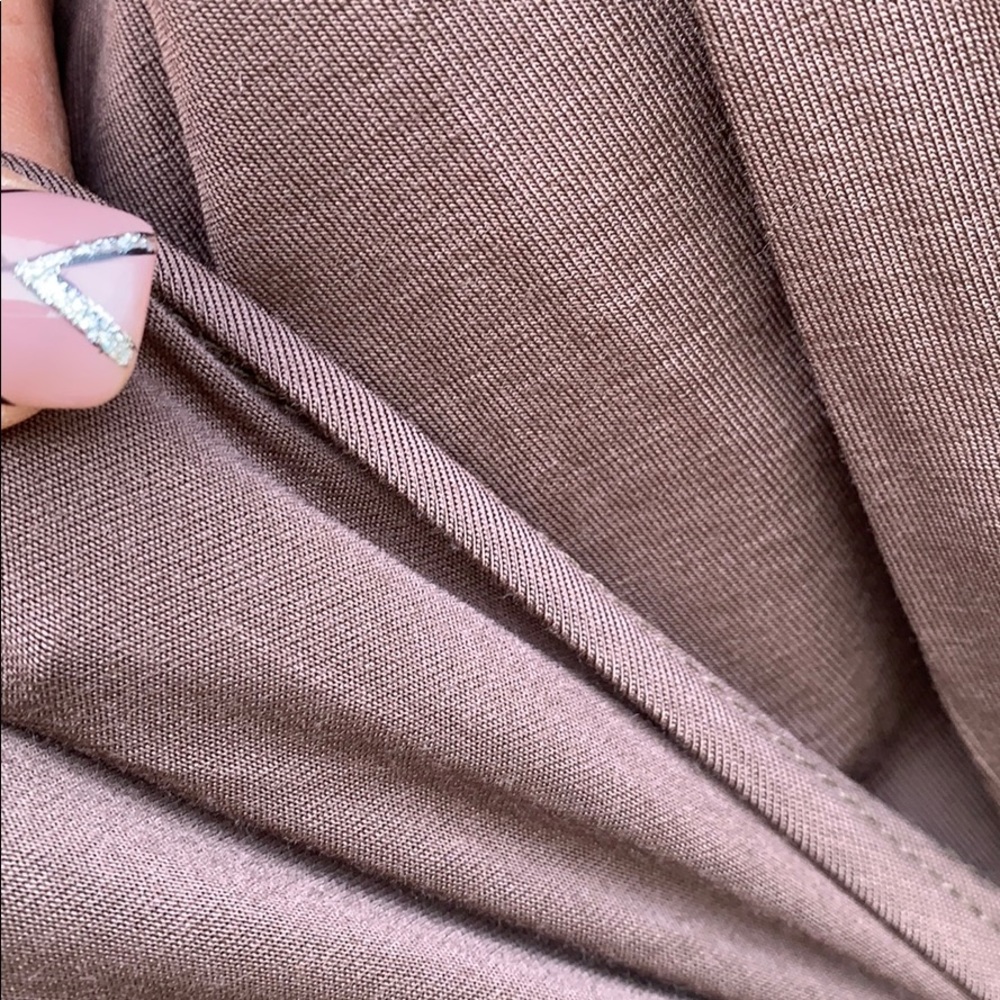 Brown Scoop Neck With Tie Waist Top - Picture 7 of 9